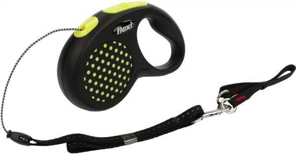 Поводок-рулетка  Disign M черный с желтым до 20 кг 5 м