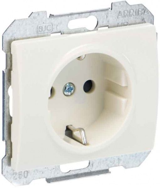 Розетка с заземлением Siemens Iris 2P+Z 16 А 250 В без шторок кремовый 18524 A