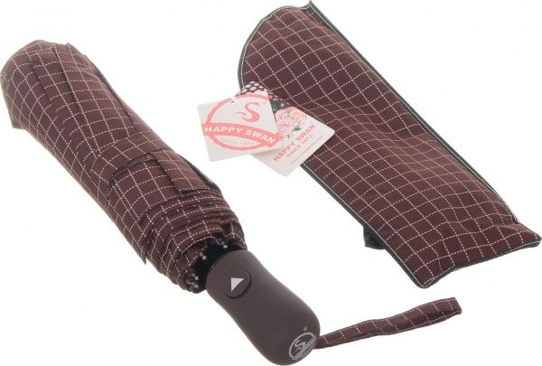 Зонт Абстракция, складной, автомат коричневый 