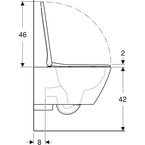 Унитаз подвесной Geberit Smyle Square Rimfree с сиденьем
