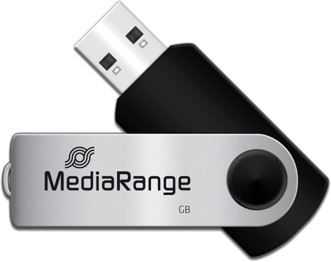 Флеш-память USB MediaRange 16 ГБ USB 2.0 black/silver (MR910)
