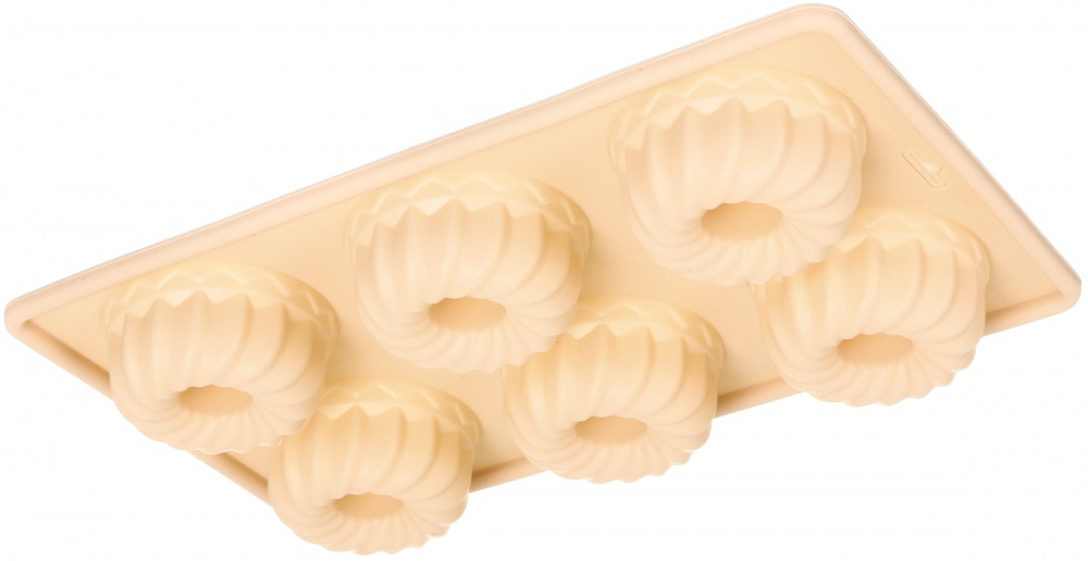 Форма для кексов Smart Kitchen by Flamberg с втулкой на 6 шт Peach&Brown series 27х16,3х3 см персиковый