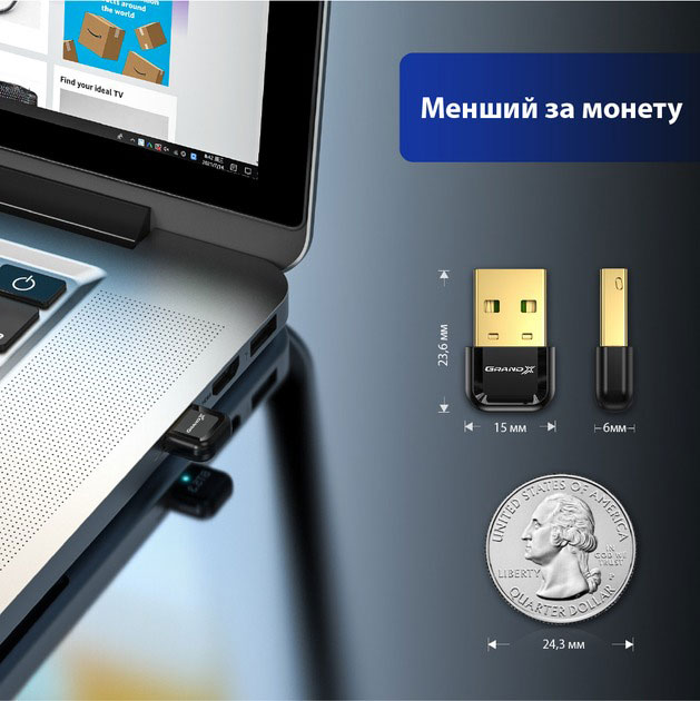 Bluetooth-адаптер Grand-X BT53G