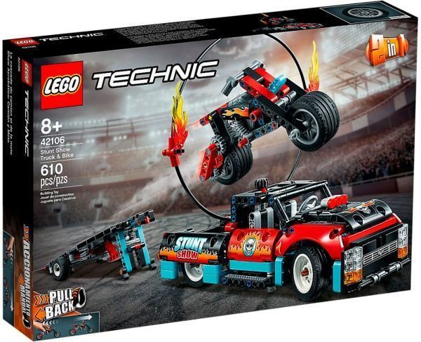 Конструктор LEGO Technic Каскадерська вантажівка й мотоцикл 42106