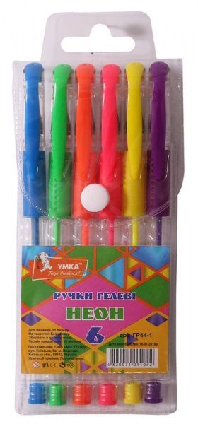 Набор ручек гелевых Умка Neon 6 цветов ГР44-1 