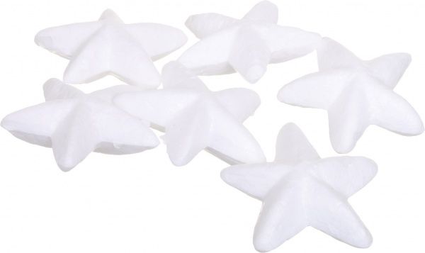 Декоративное изделие звезда из пенопласта 6 см, 6 шт. 