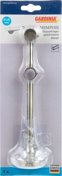 Тримач для карниза Gardinia Memphis закритий подвійний набірний d16 мм антична латунь 