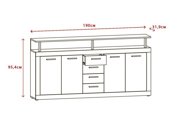Комод Accord Luna XXL олд стайл светлый/матера 