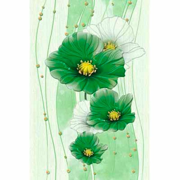 Декор Golden Tile Маргарита зелений Б84391 200x300 мм