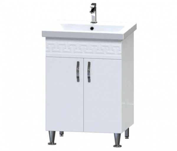 Тумба на ніжках Aquarius Antik білий з умивальником Комо 60