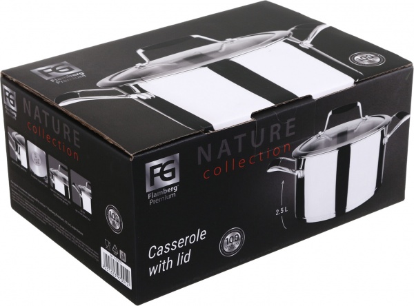 Кастрюля со стеклянной крышкой Nature 18 см 2,5 л Flamberg Premium