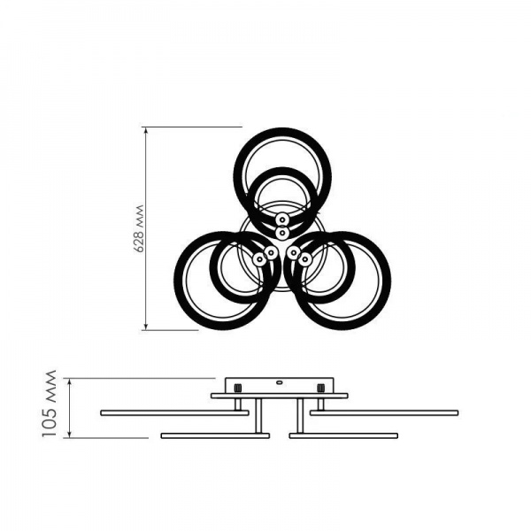 Люстра светодиодная Luminaria 6x100 Вт белый LILY RGB 100W 7R APP 