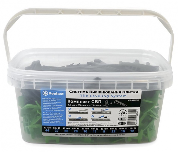 Набор СВП Replast 250 основ + 75 клинов 1,5 мм 325 шт./уп (CL 154075)