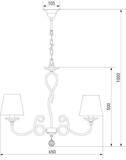 Люстра підвісна Strotskis Fresa 5x40 Вт E14 хром 70068/5 