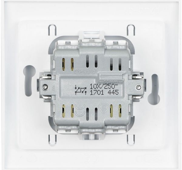 Вимикач двоклавішний Ospel Kier без підсвітки 10 А 250В IP20 білий LP-2W/00