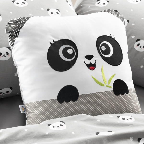 Подушка іграшка Панда 45x45 см сірий IDEIA 