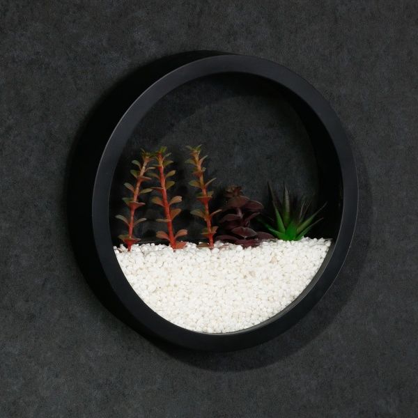 Декор настенный Nature круглый 25x25 см черный 