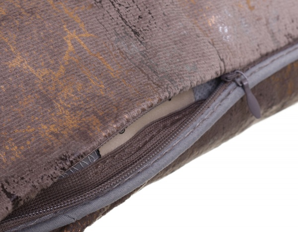 Подушка декоративна велюр 45x45 см сірий із золотим La Nuit 