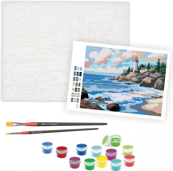 Картина по номерам Маяк на берегу моря 35х45 см Rosa Start 