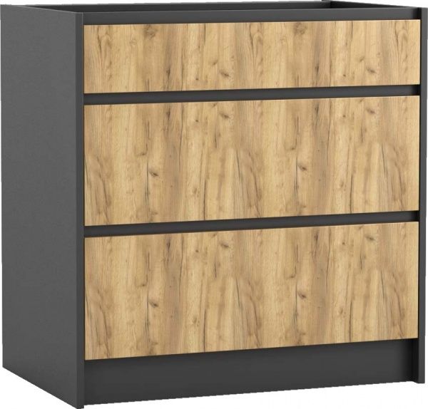 Тумба нижня МС Ідея КРАФТ Ня-3 80/82/525 (1+2) з ящиками Q-25 крафт золотий Грейд