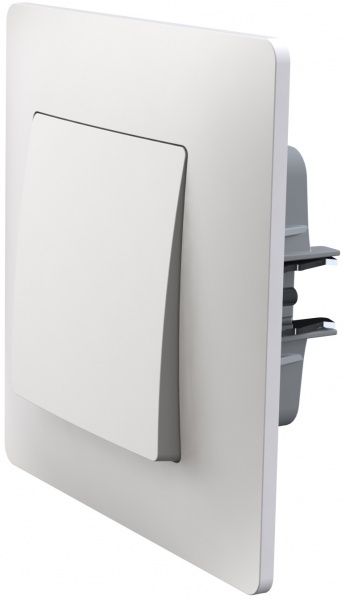 Переключатель перекрестный одноклавишный Plank Electrotechnic Classic/Nordic без подсветки 10 А 220В белый PLK0311031