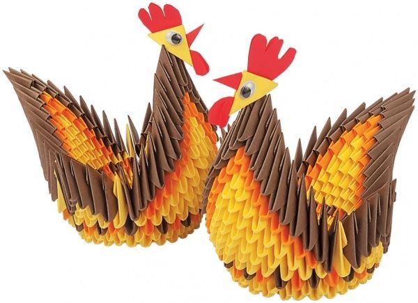 Модульное оригами «Пасхальные курочки»