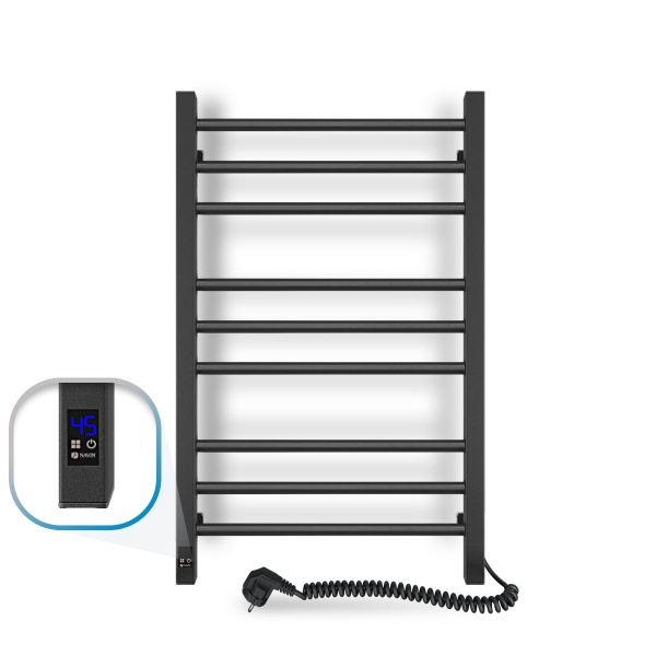 Полотенцесушитель электрический NAVIN Классик Квадро 500х800 Sensor правый с таймером черный муар (12-216053-5080) 