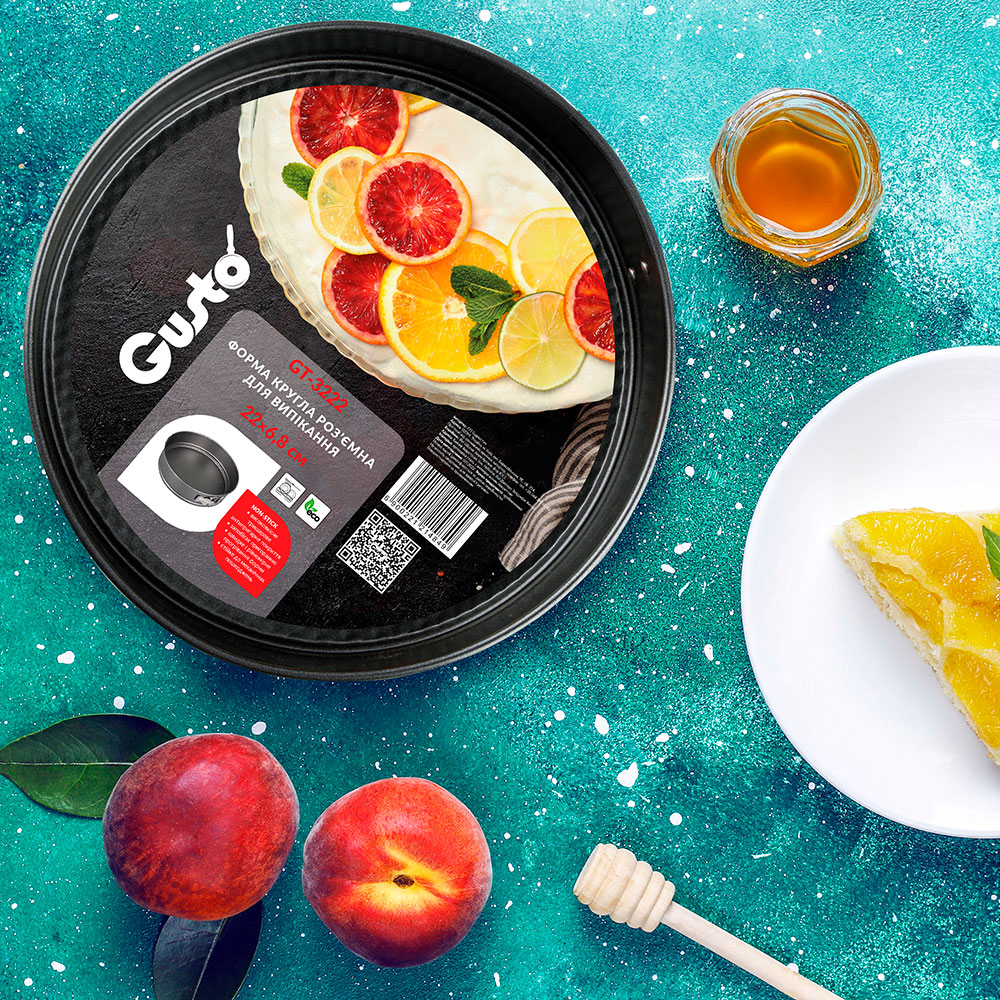 Форма для выпечки Gusto разъемная GT-3222 круглая 22 x 6.8 см