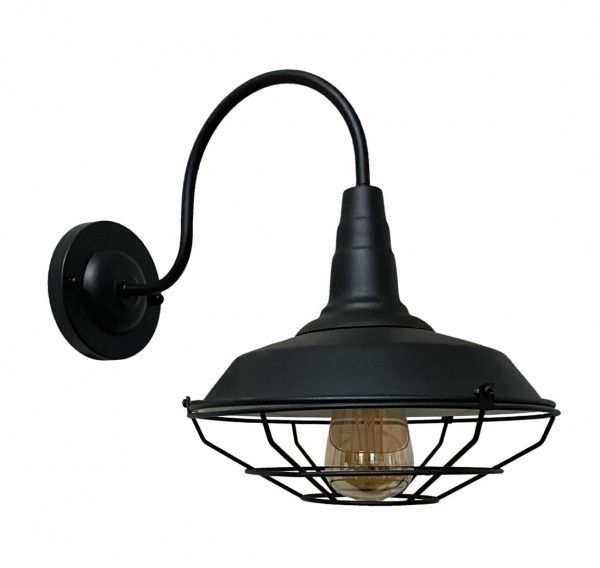 Бра Геотон НББ 02-60-865 Техно-260 1x60 Вт E27 черно-белый 48776 