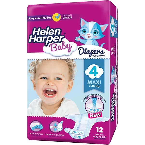 Підгузники Helen Harper Baby Maxi 7-18 кг 12 шт