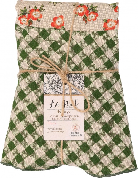 Фартук Lucy Оранжевые цветы + клетка La Nuit