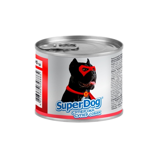 Паштет консервированный для всех пород SuperDog с говядиной 200 г