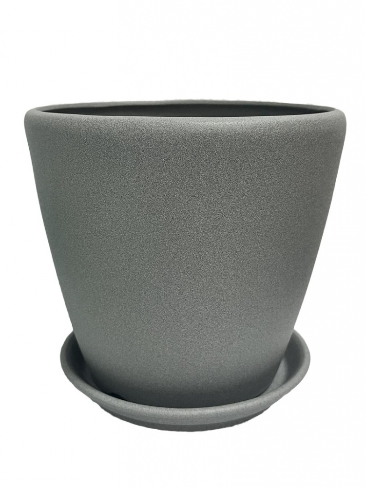 Горшок керамический Ориана-Запорожкерамика Грация круглый 1,2 л металлик (056-4-126)