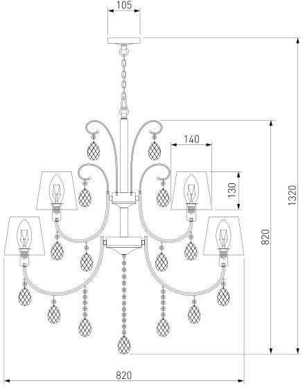 Люстра підвісна Strotskis Emiliana 12x40 Вт E14 білий/золото 10087/12 