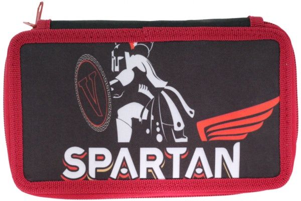 Пенал 2-ярусный Spartan 99512 CLASS черный с красным