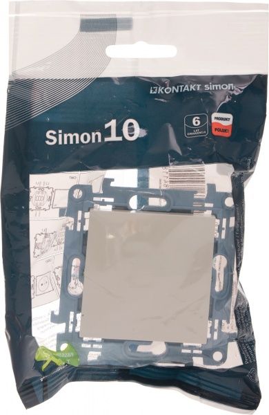 Выключатель одноклавишный Simon 10 без подсветки 10 А 250В кремовый CW1.01/41