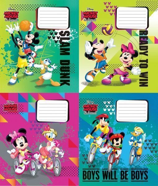 Зошит шкільний Mickey Mouse 12 аркушів коса Міцар+