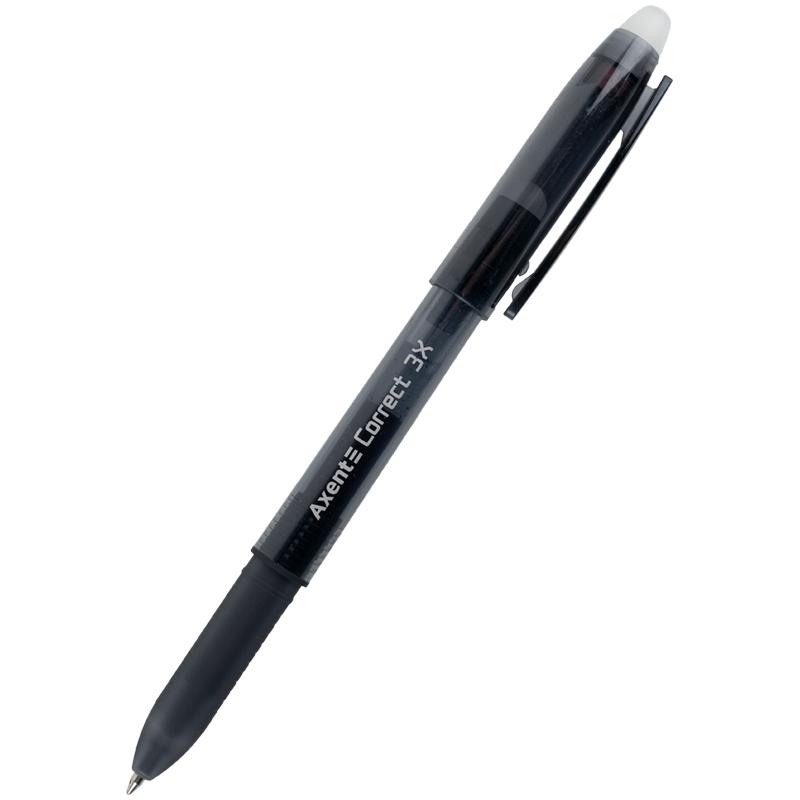 Ручка гелевая Axent пиши-стирай Correct 3Х черная AG1122-01-A