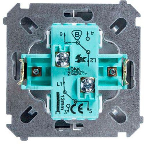 Переключатель проходной двухклавишный Simon Basic без подсветки 10 А 250В сталь BMW6/2.01/21