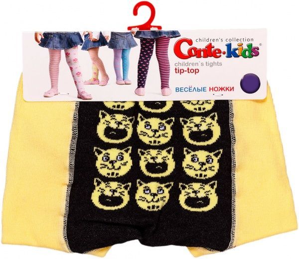 Колготки детские Conte-Kids CK TIP-TOP (веселі ніжки) мал. 477 14С-79СП р.80-86 светло-желтый/с рисунком 