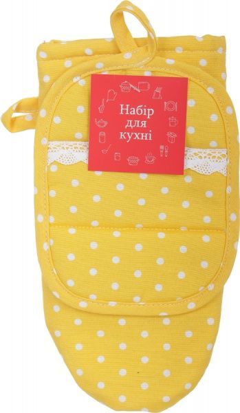 Прихватка-варежка Горох желтый Прованс 