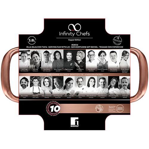 Сотейник с крышкой 3.8 л 28 см BGIC-3503 Copper Bergner