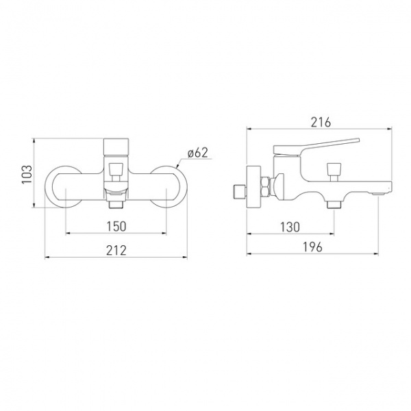 Смеситель для ванны VOLLE Solo 1510.031005