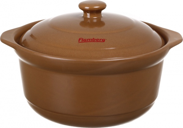Каструля керамічна 4,4 л коричнева жаростійка Flamberg