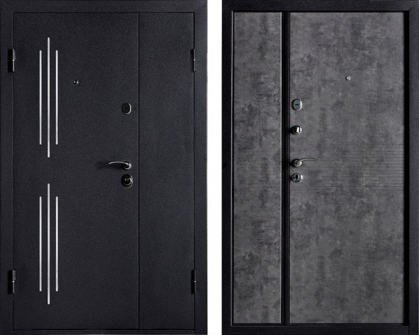 Дверь входная Двері БЦ Драгобрат мрамор черный муар 1200x2050 мм правая