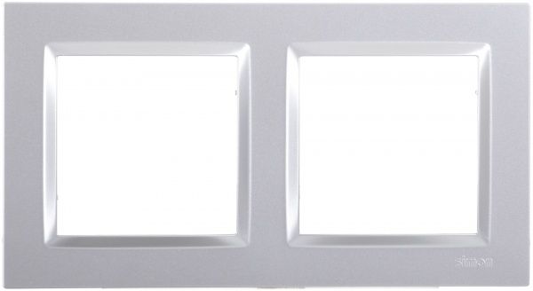 Рамка двомісна Simon 10 універсальна срібний CR2/43