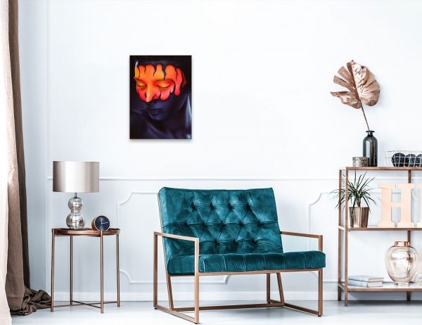 Картина Девушка Огонь и темнота 56x80 см Posterclub 