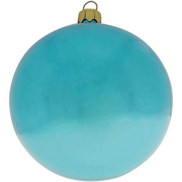 Шарик новогодний бирюзовый 80 мм