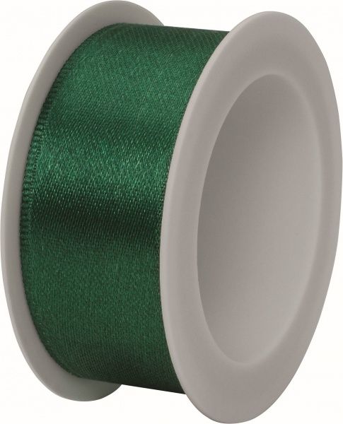 Стрічка декоративна STEWO сатинова Satin spool 2,5 см 3 м темно-зелений 