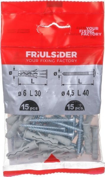 Дюбель распорный с шурупом 6x30 мм 15 шт. (60060b06030f2) Friulsider